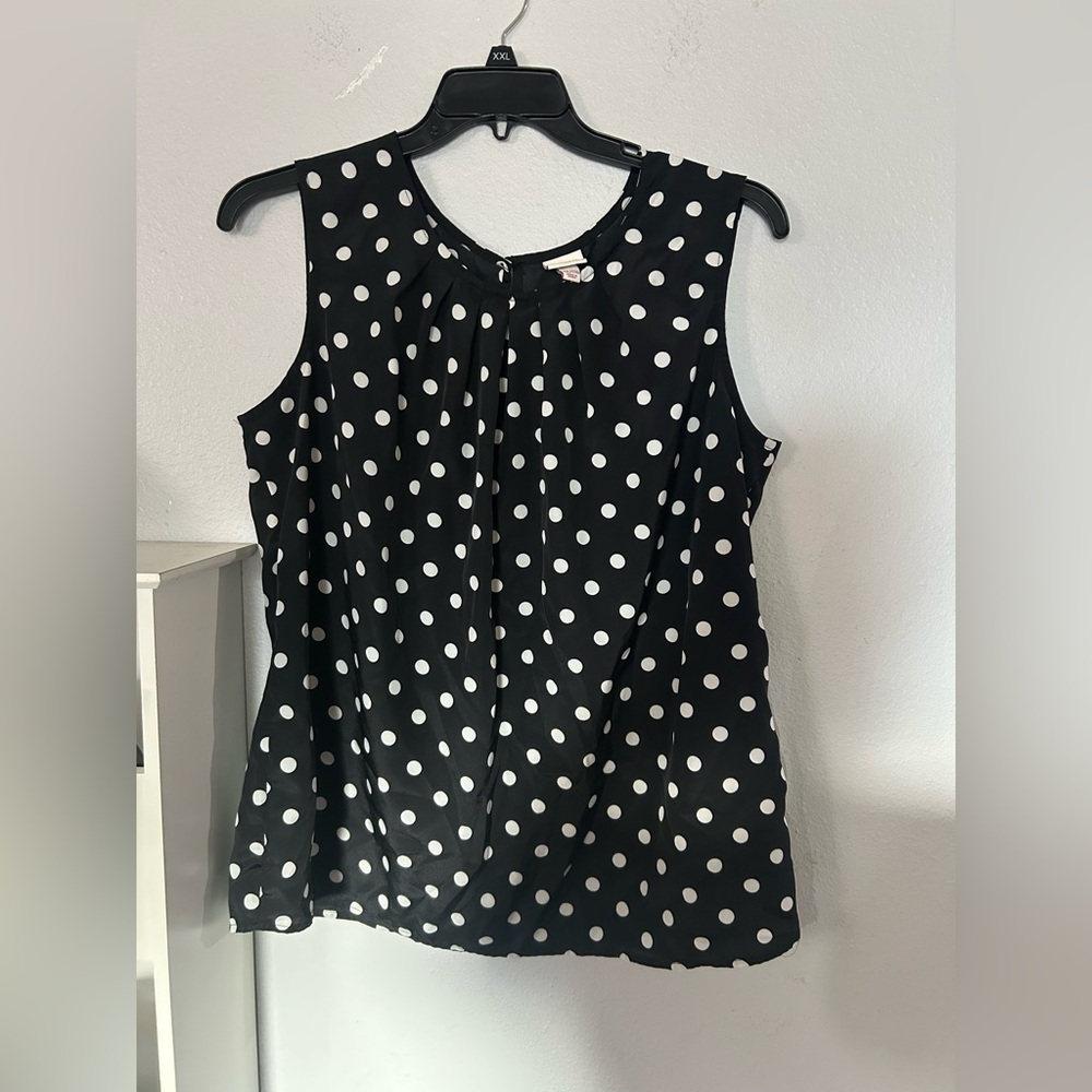 Merona Black and White Polka Dot Blouse